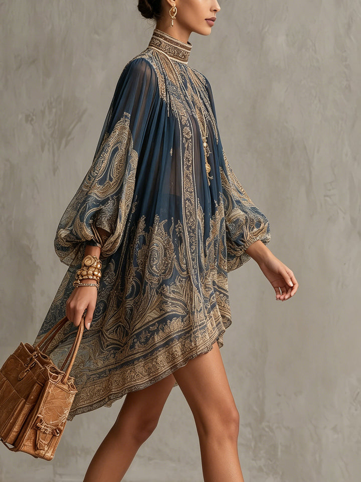 Asymmetric Tiered Dress with Multi-Layer Construction and Breathable Fabric