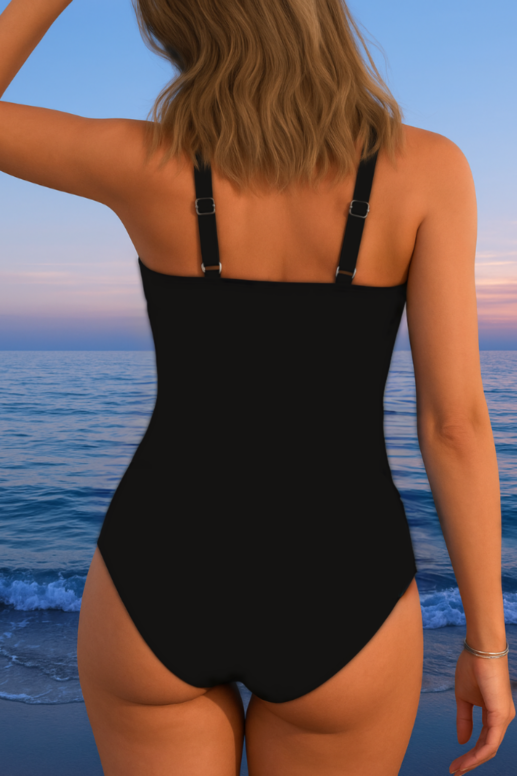 Wrap-Style One-Piece Swimsuit with Vibrant Print and Soft Cup Support