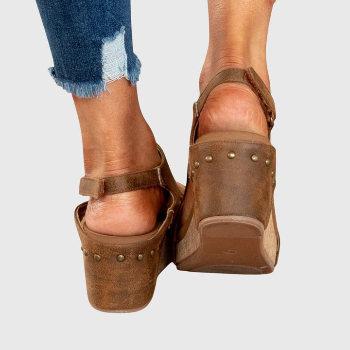Wedge Sandals with Cushioned Insole and Adjustable Buckle