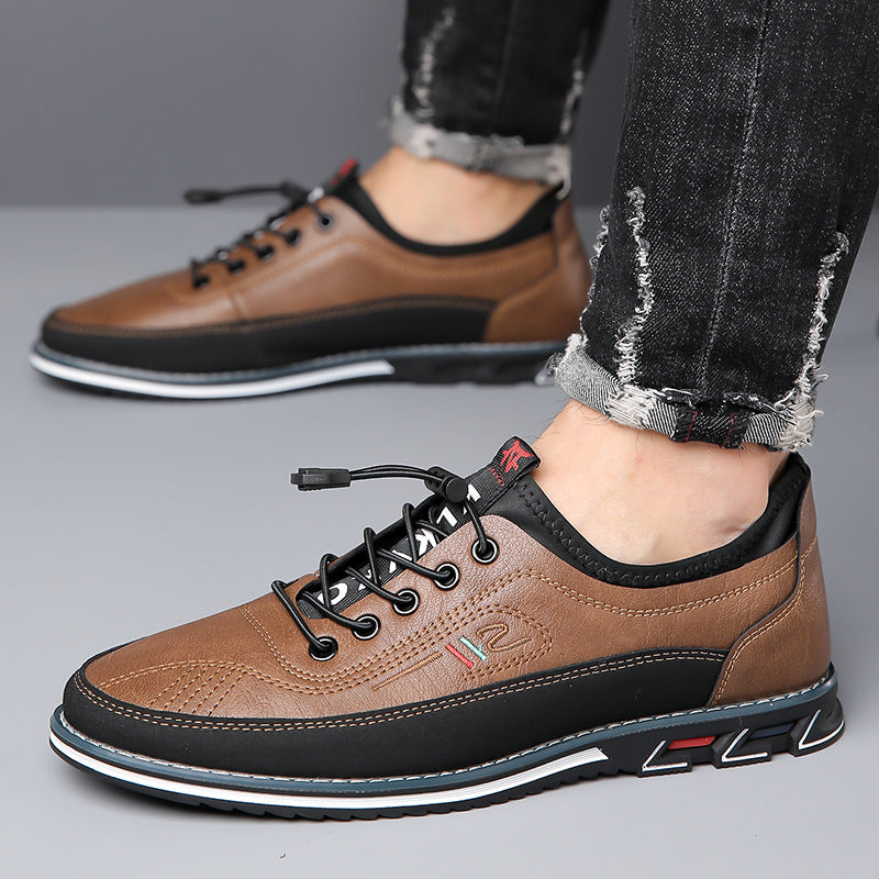 Oxford Shoes with Contrasting Two-Tone Panels and Flexible Cushioned Sole