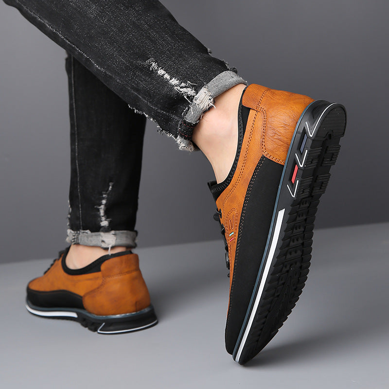 Oxford Shoes with Contrasting Two-Tone Panels and Flexible Cushioned Sole
