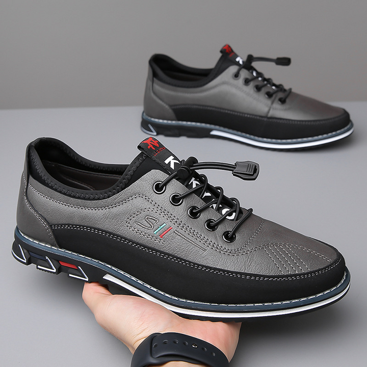 Oxford Shoes with Contrasting Two-Tone Panels and Flexible Cushioned Sole
