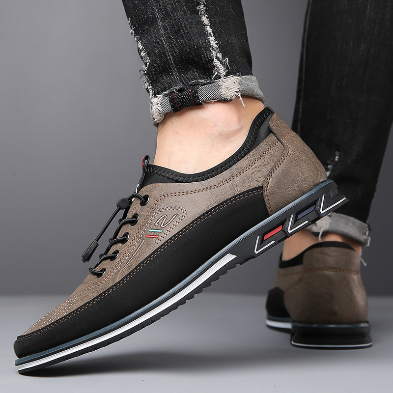 Oxford Shoes with Contrasting Two-Tone Panels and Flexible Cushioned Sole