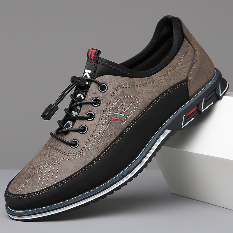 Oxford Shoes with Contrasting Two-Tone Panels and Flexible Cushioned Sole