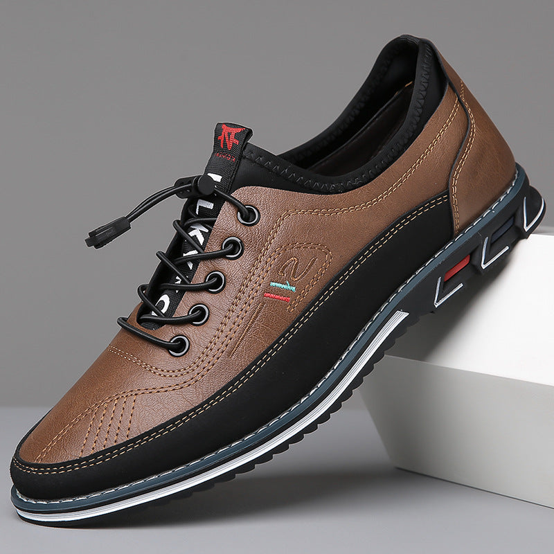 Oxford Shoes with Contrasting Two-Tone Panels and Flexible Cushioned Sole