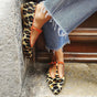 Leopard Print T-Strap Flats with Adjustable Closure