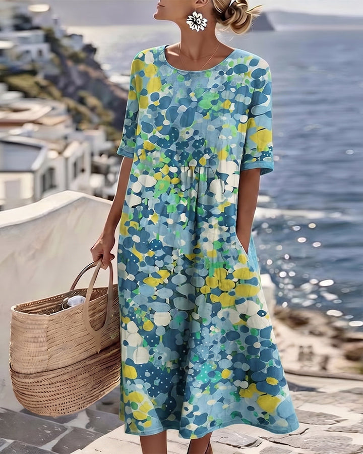 Patterned Relaxed Fit Dress with Soft Fabric for All-Day Wear