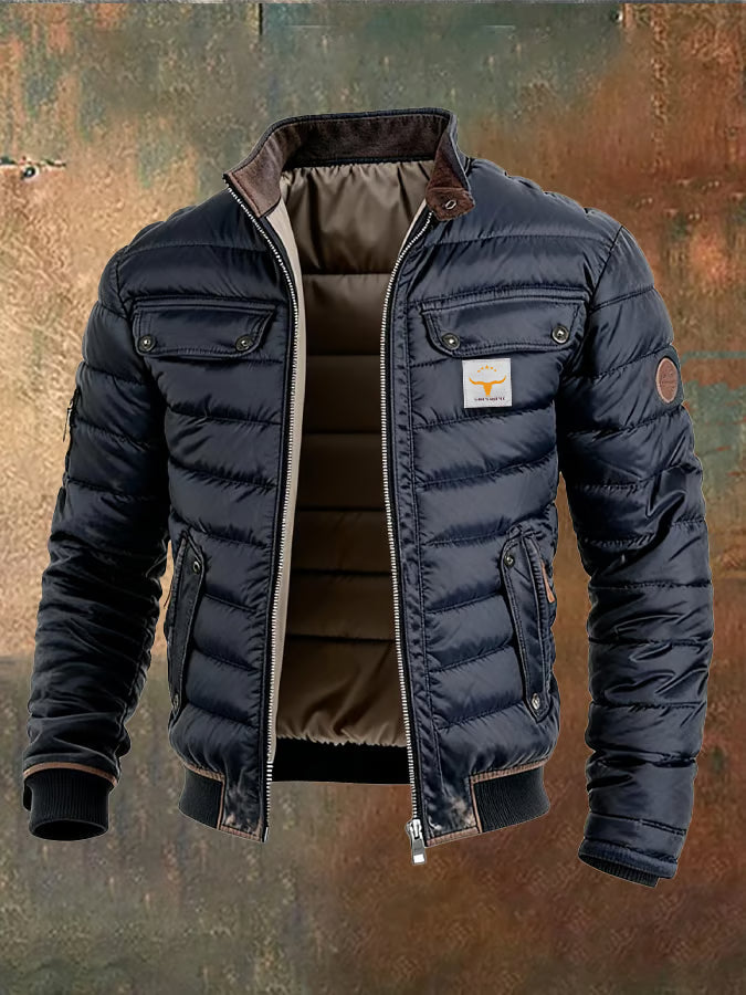 Quilted Jacket with 180g Duck Down Insulation and Dual-Slider Zipper
