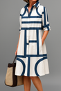 Midi Dress with Draped Fabric and Structured Bodice