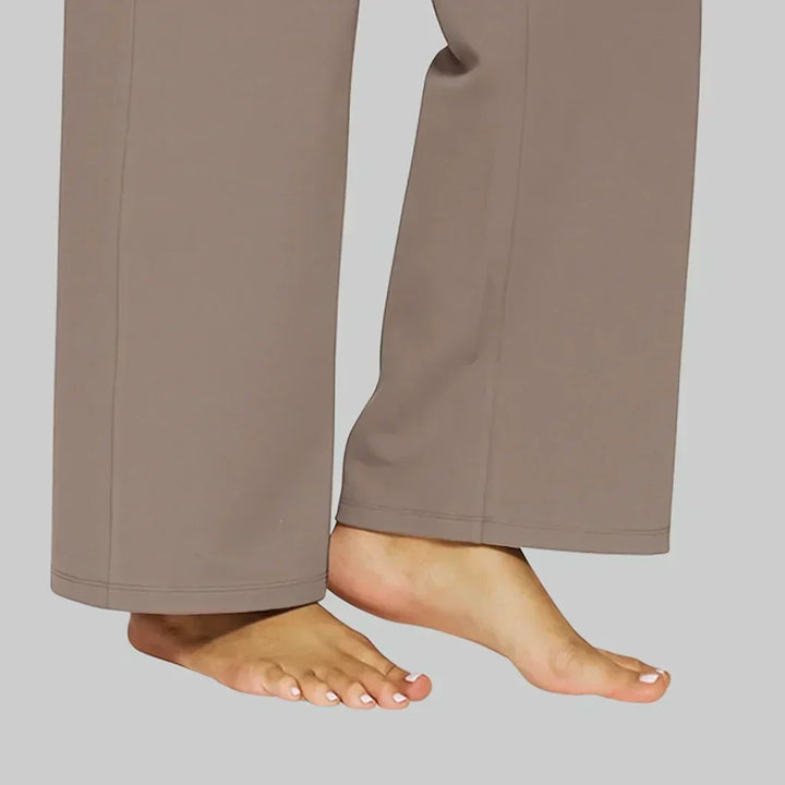 Stretch Pull-On Pants with Wide Waistband and Deep Pockets, Breathable Fabric