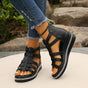 Strappy Wedge Sandals with Gladiator Design and Metallic Accents