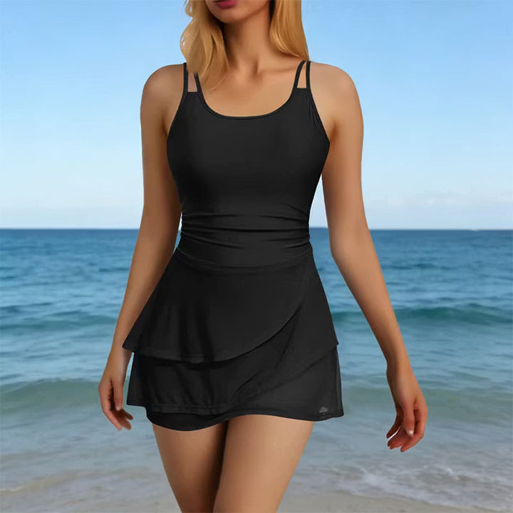 Two-Strap Swimsuit with Body Shaping and Quick-Dry Fabric