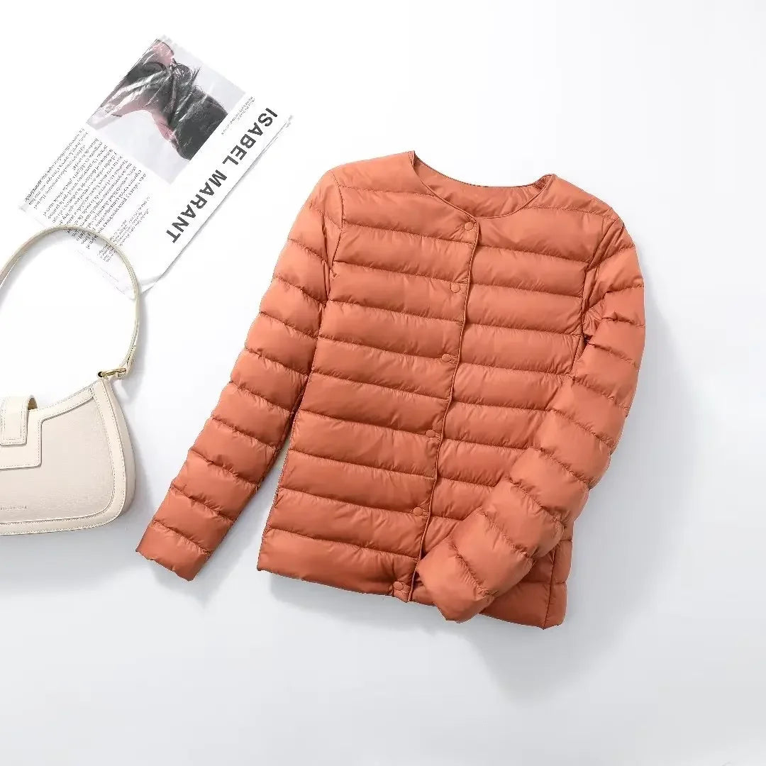 Quilted Snap-Front Jacket with Tailored Fit for Transitional Weather