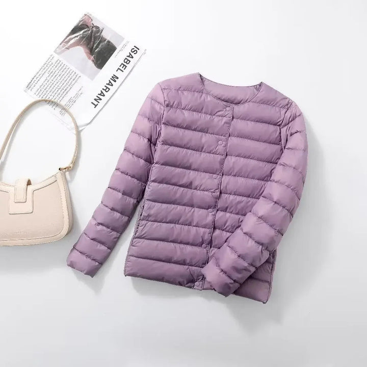 Quilted Snap-Front Jacket with Tailored Fit for Transitional Weather
