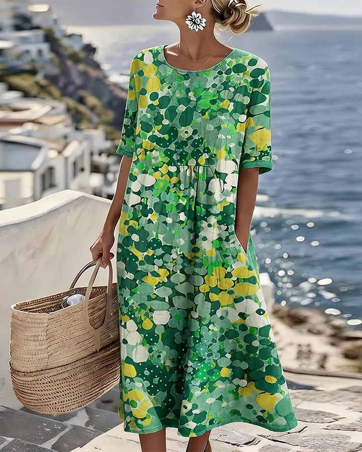 Patterned Relaxed Fit Dress with Soft Fabric for All-Day Wear
