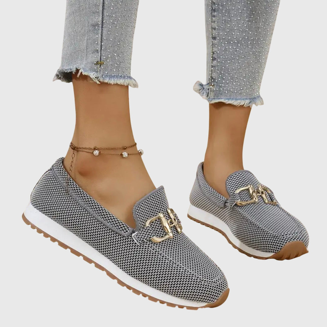 Loafer with Gold-Tone Horsebit Detail and Cushioned Foam Footbed, Slip-On