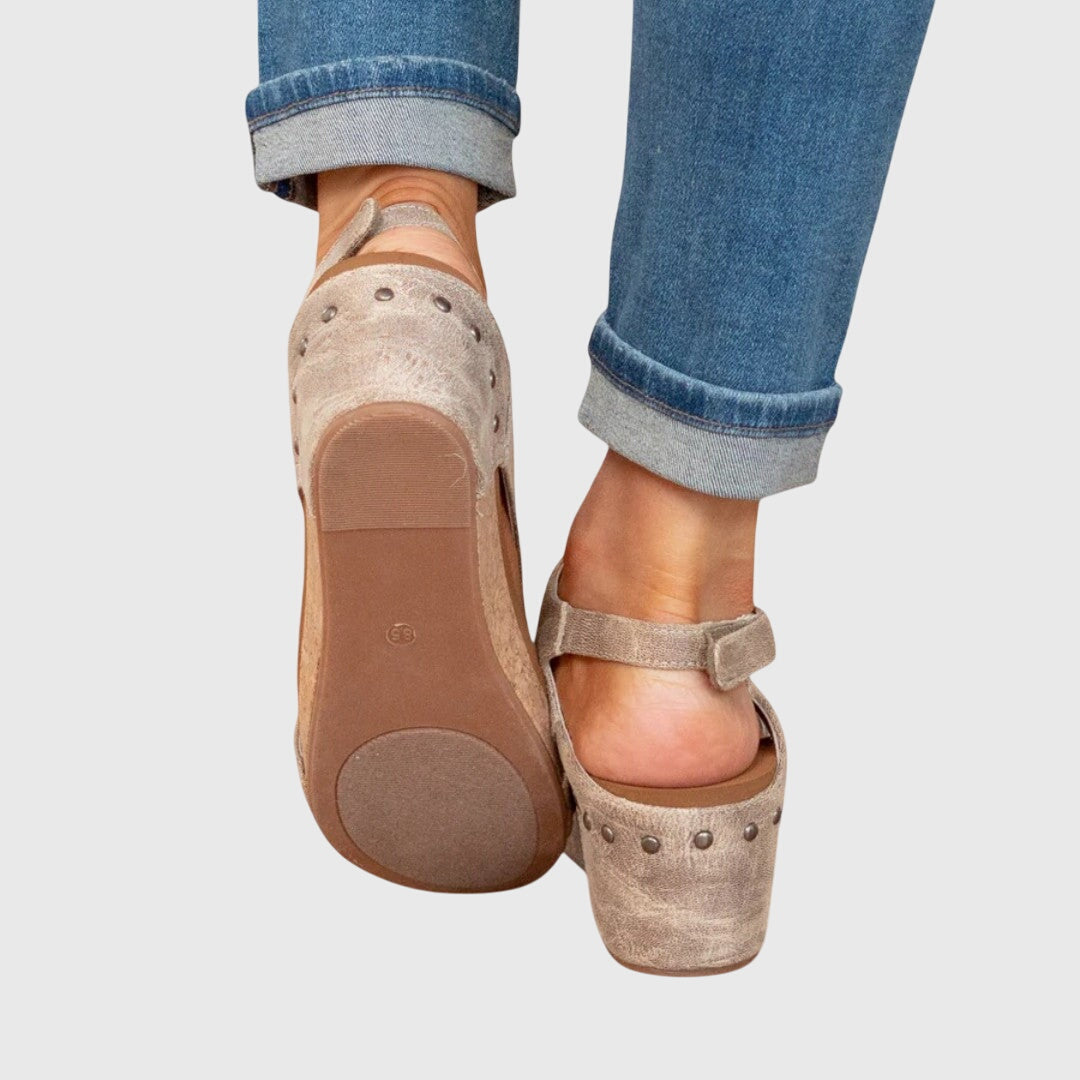 Wedge Sandals with Cushioned Insole and Adjustable Buckle