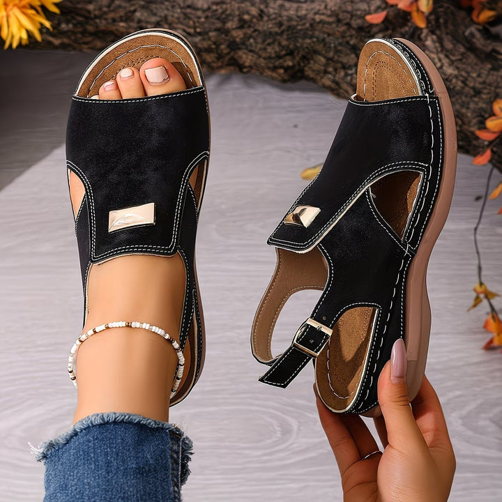 Boho Sandals with Molded Arch Support and Gold Accent
