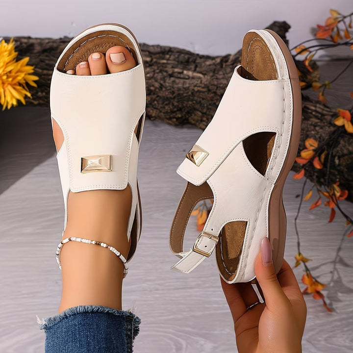 Boho Sandals with Molded Arch Support and Gold Accent