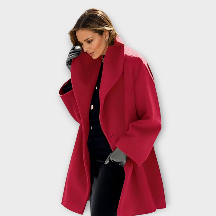 Wool Jacket with Shawl Collar and Windproof Construction