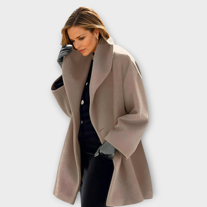 Wool Jacket with Shawl Collar and Windproof Construction