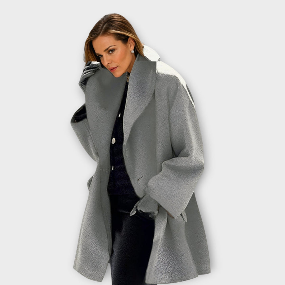 Wool Jacket with Shawl Collar and Windproof Construction