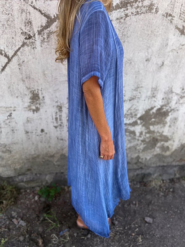 V-Neck Dress with Relaxed Fit for Everyday Wear