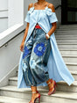 Women's Short Sleeve Cotton Dress with Patch Pockets and Relaxed Fit