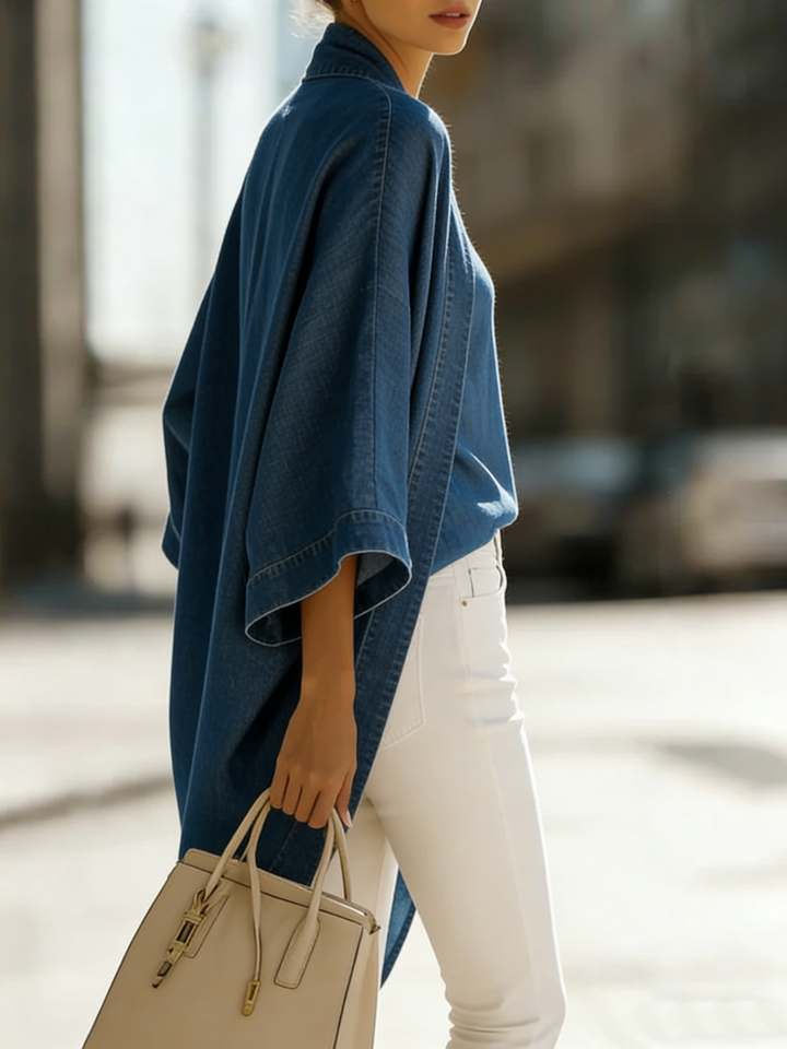Cotton Denim Vest and Cardigan Set, Two-Piece Coordinated Ensemble
