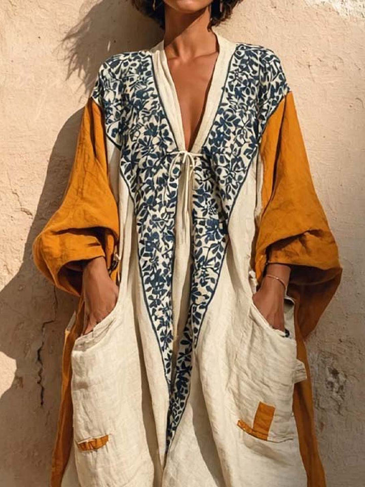 Women's Ankle-Length Jumpsuit with Cotton Linen Blend and Side Pockets