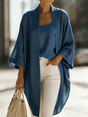 Cotton Denim Vest and Cardigan Set, Two-Piece Coordinated Ensemble