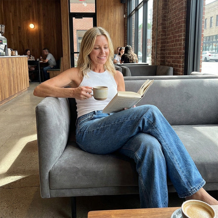 Wide-Leg Jeans with Gradient Wash and Cotton Denim Blend