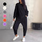 Women's Two-Piece Sweatshirt and Trousers Set with Asymmetrical Hem