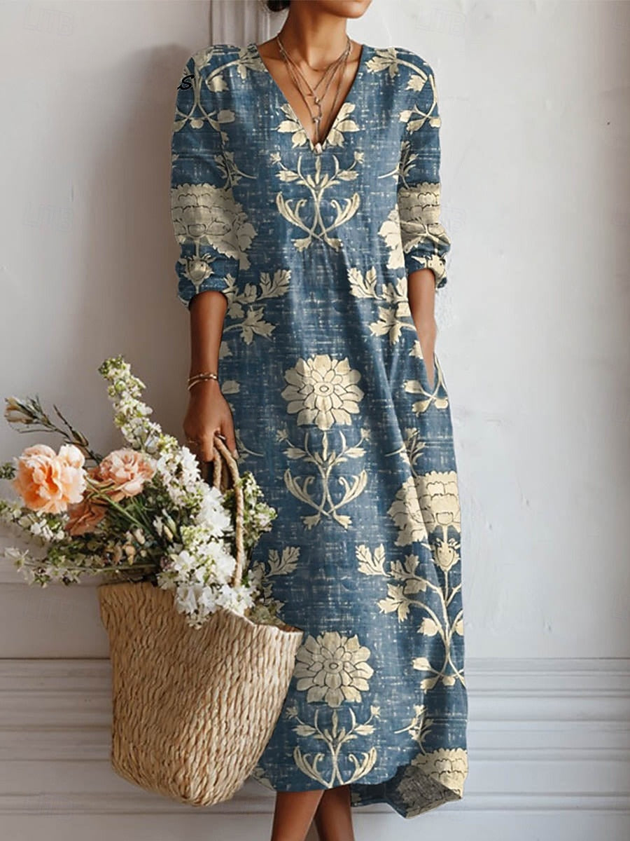 Women's Relaxed Fit Dress with Breathable Fabric and Functional Pockets
