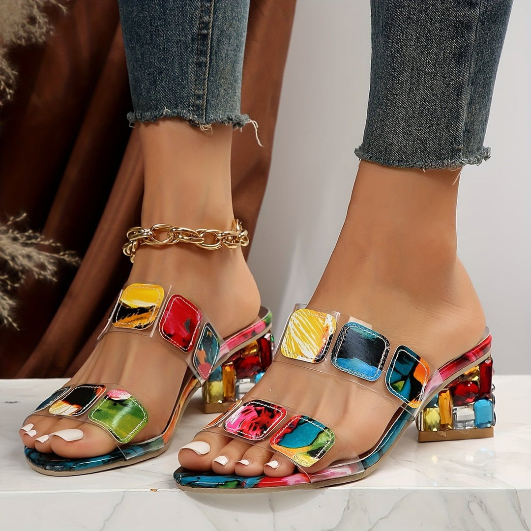 Rosie | Women's Multi-Strap Block Heel Sandals Open Toe Slip-On - Women's Multi-Strap Sandals | Nancy Callen Fashion